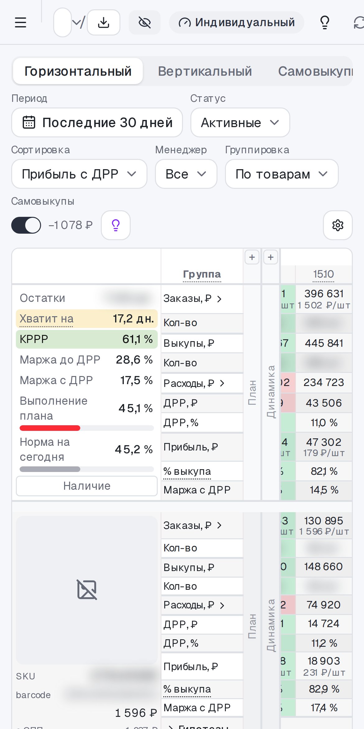 Таблица РНП на экране телефона
